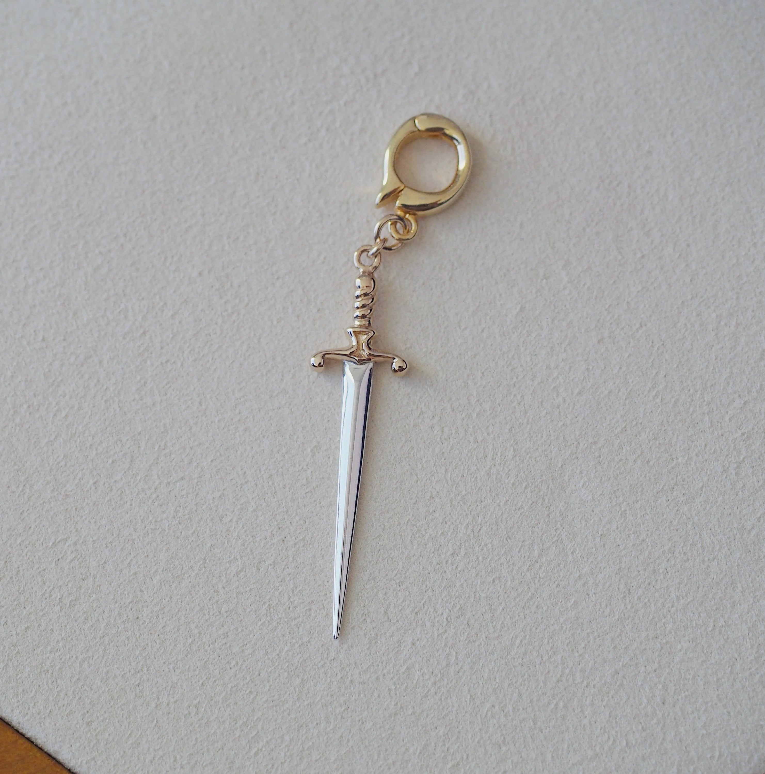 Sterling Silver Dagger Sword Charm Clasp