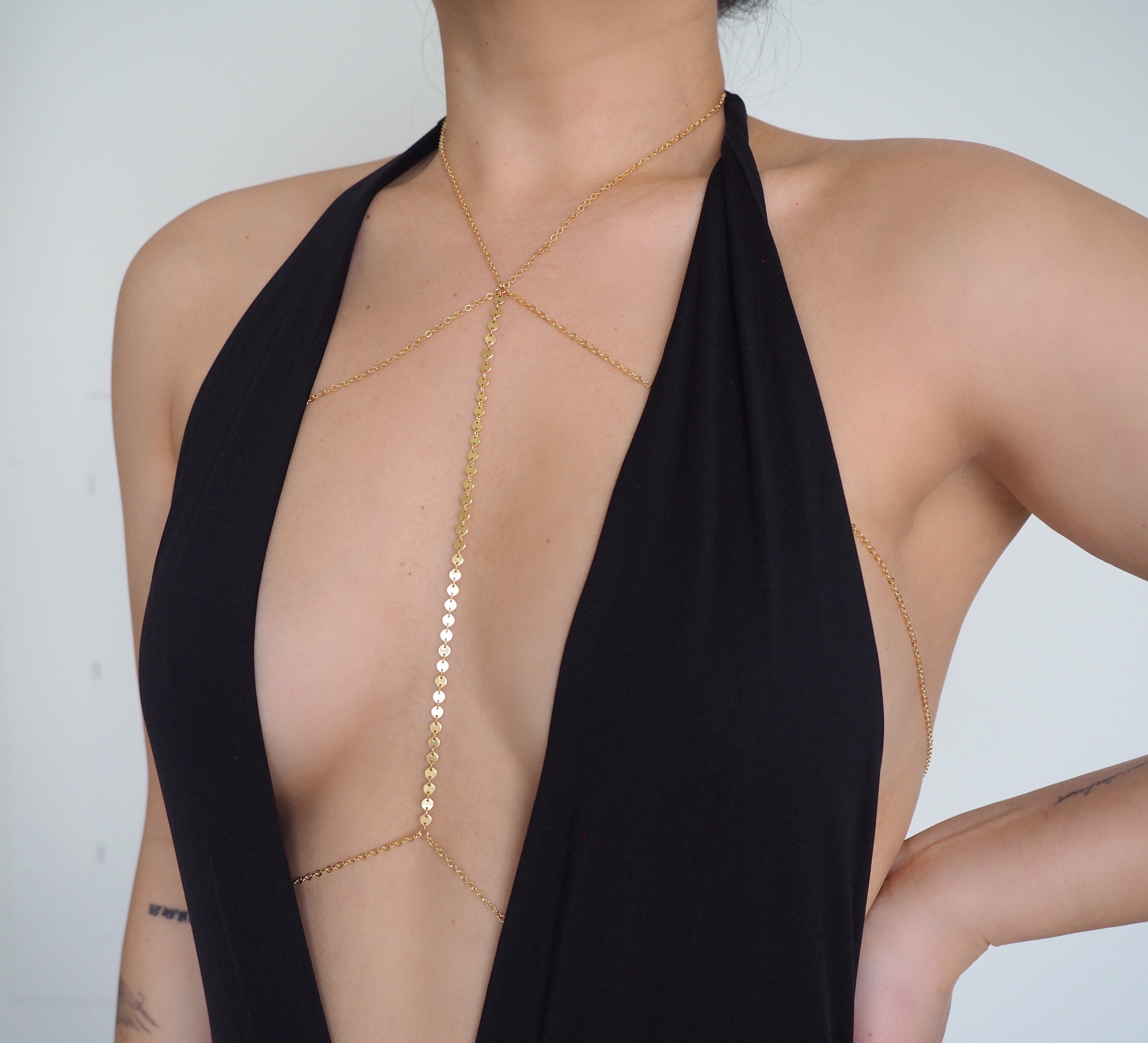 Stainless Steel or Gold Filled Double Layer Chain Bra Body Chain in Gold or  Silver, Handmade, Non-tarnish -  Canada